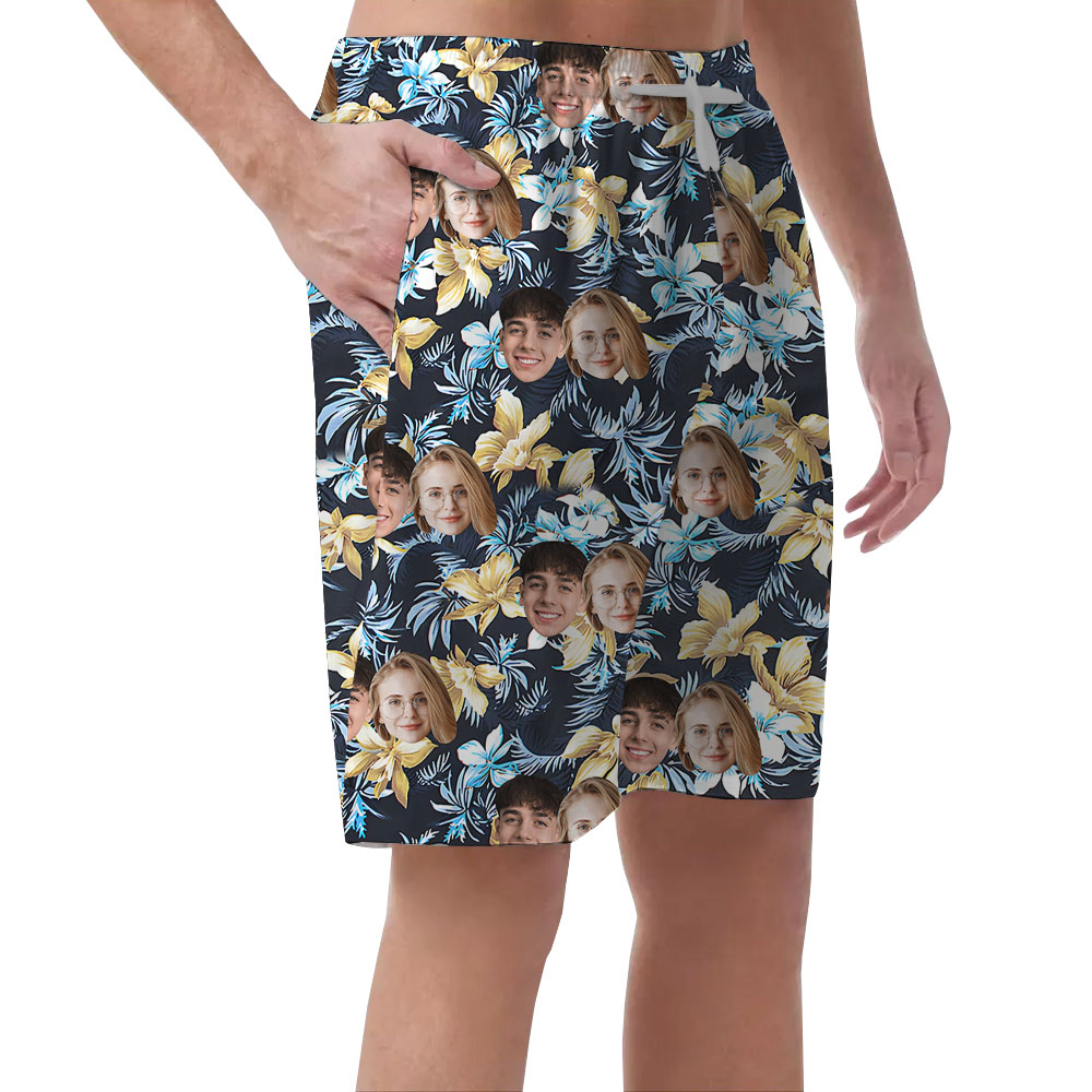 Custom Multiple Pictures On Men's Beach Shorts