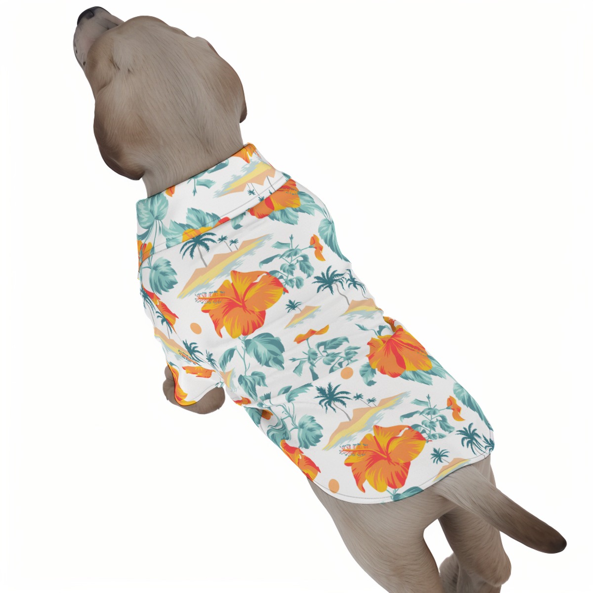 Tropical Dog's Hawaiian Shirt With Button Closure