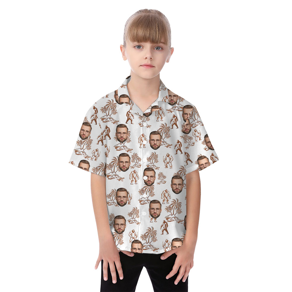 Custom Bigfoot Matching Family Hawaiian Outfits With Faces
