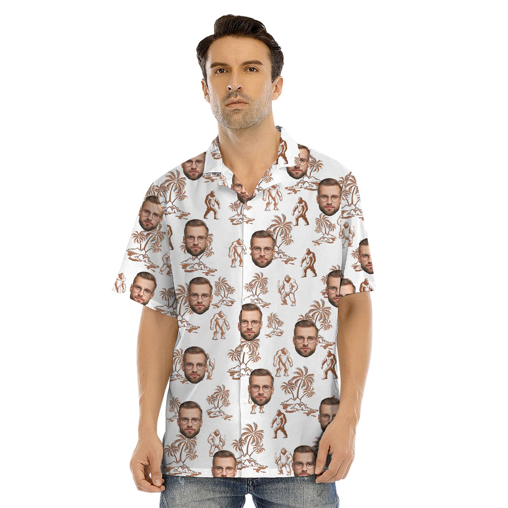 Custom Bigfoot Matching Family Hawaiian Outfits With Faces