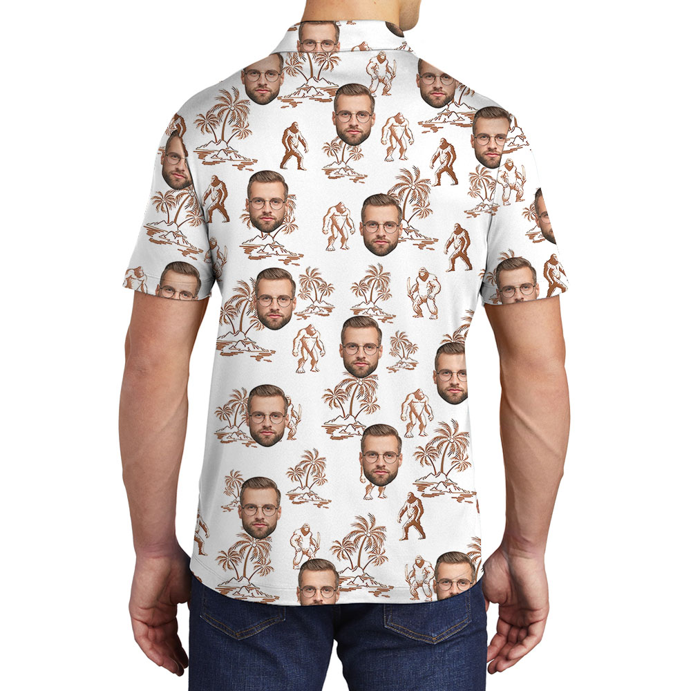 Bigfoot Men's Polo Shirt With Custom Faces/ Logos