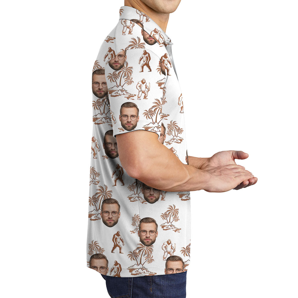 Bigfoot Men's Polo Shirt With Custom Faces/ Logos