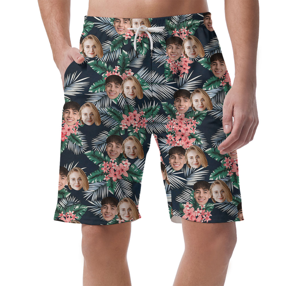 Custom Face Floral Print Mens Short With Faces - variant image 1