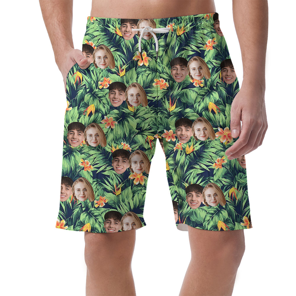 Upload Photos On Men Beach Shorts Green - variant image 1
