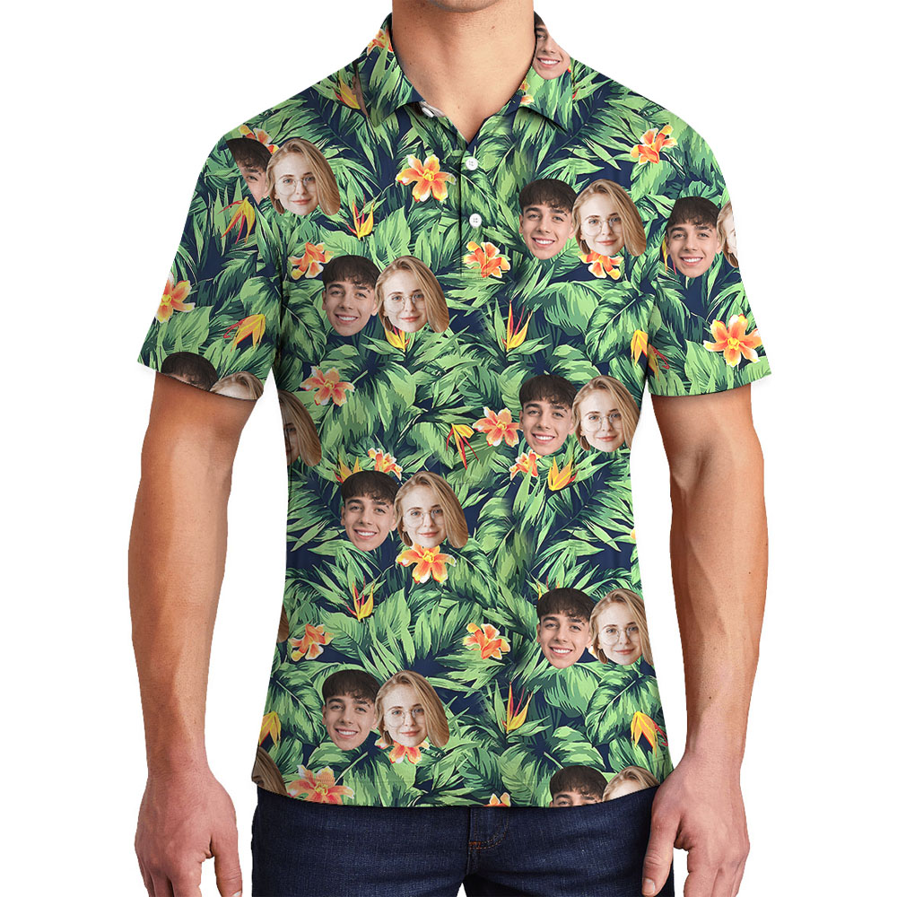 Custom Multiple Faces Golf Polos Green - variant image 1