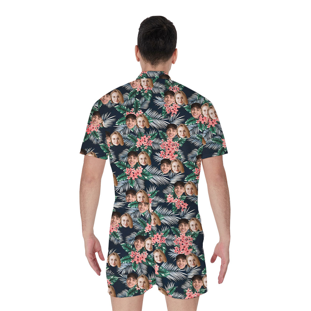Customize Faces Tropical Leaf Men's RompHim