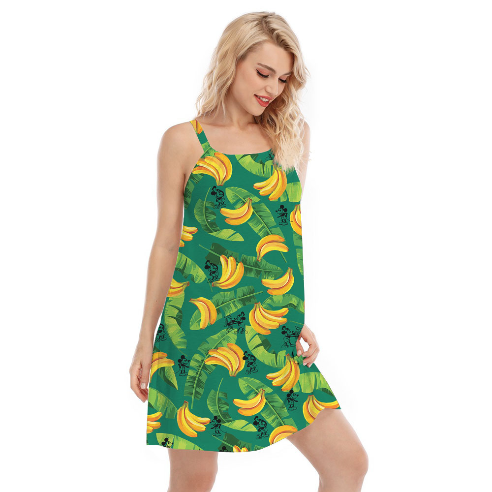 Tropical Banana Steamboat Willie Mickey Aloha Cami Dress