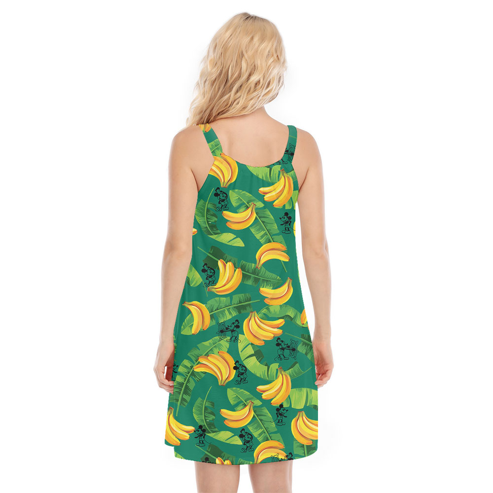 Tropical Banana Steamboat Willie Mickey Aloha Cami Dress