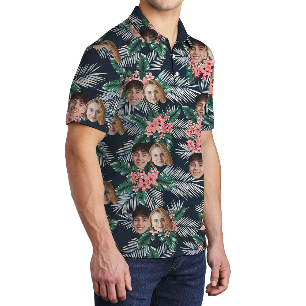 Personalized Face On Men's Polo Golf Shirt