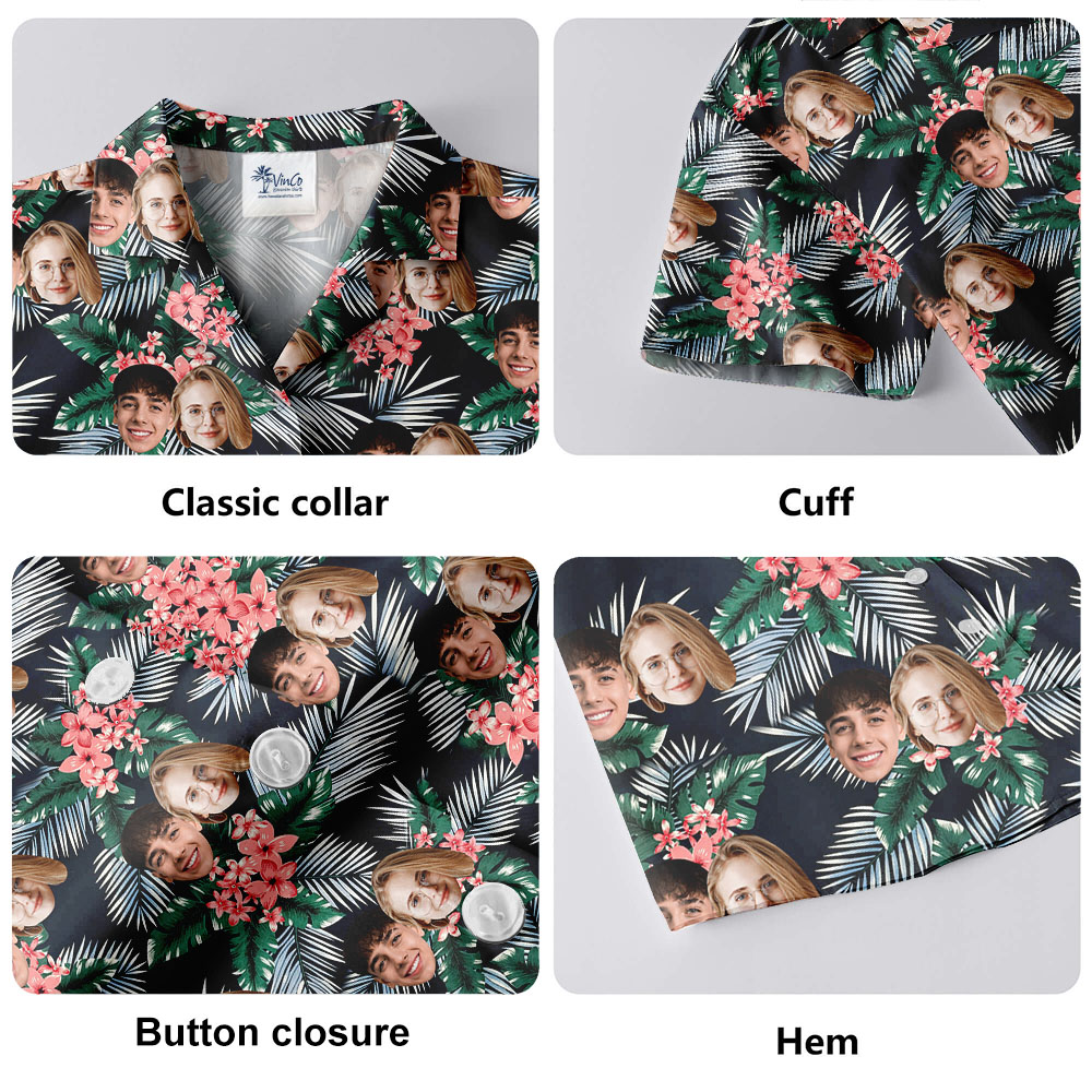 Cool Custom Multiple Faces Aloha Shirt For Men