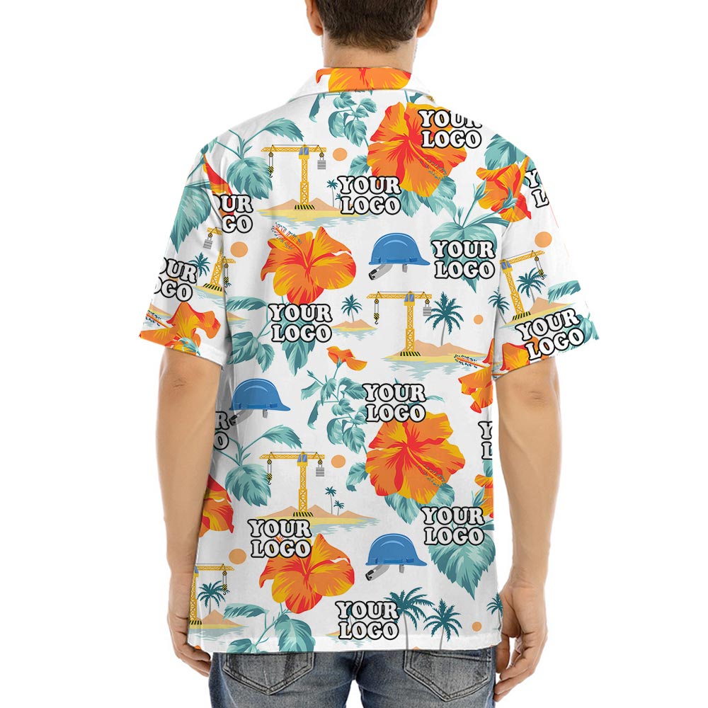 Custom Logo Construction Theme Hawaiian Shirt