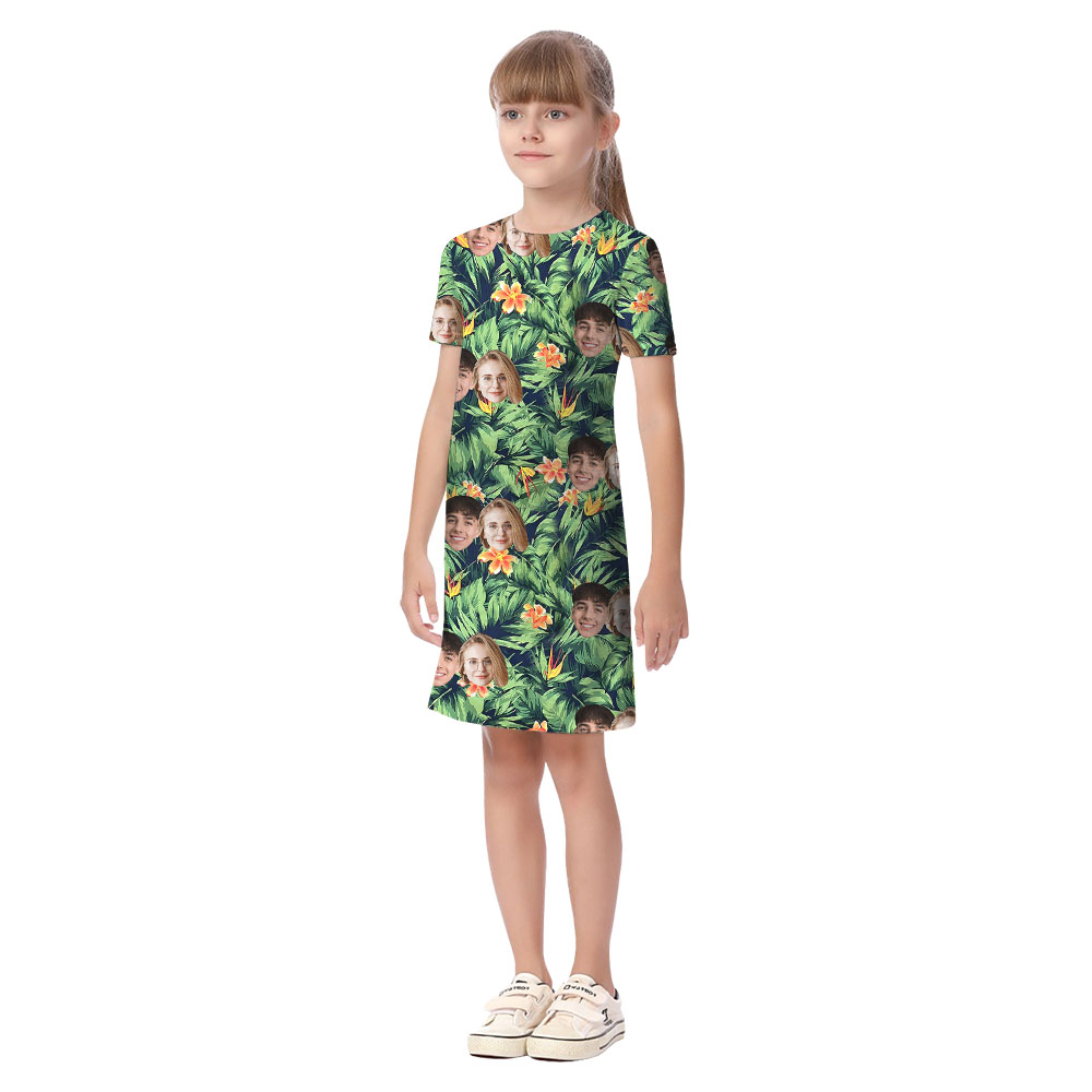 Custom Face or Logo Matching Family And Dog Hawaiian Shirt