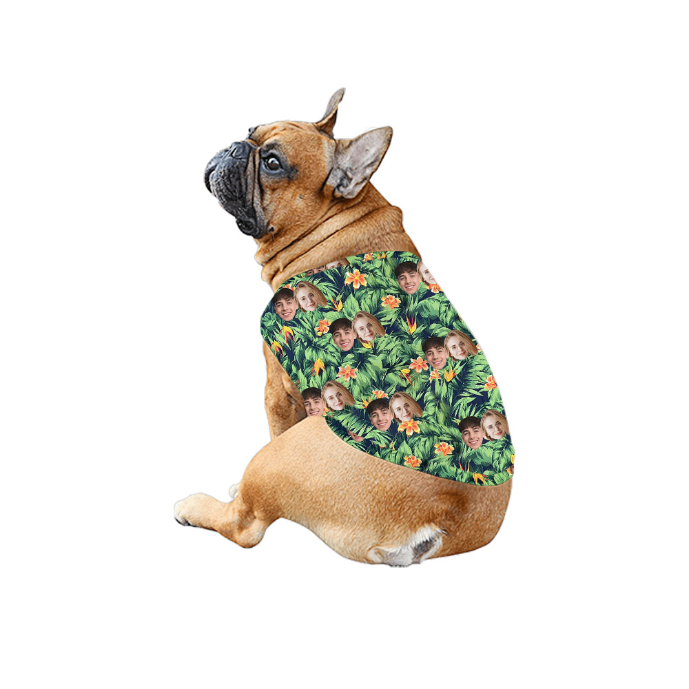 Custom Face or Logo Matching Family And Dog Hawaiian Shirt