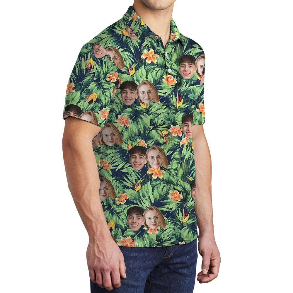 Custom Multiple Faces Golf Polos Green
