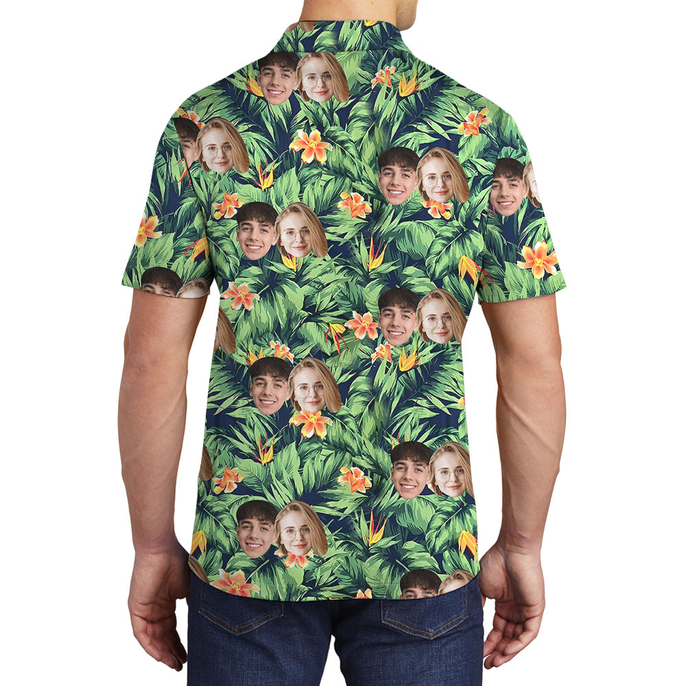 Custom Multiple Faces Golf Polos Green