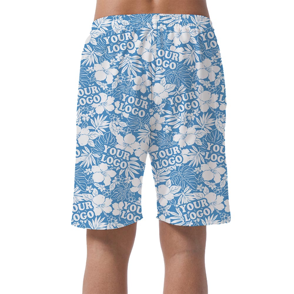 Tropical Blue Summer Shorts For Men Custom Team Logo