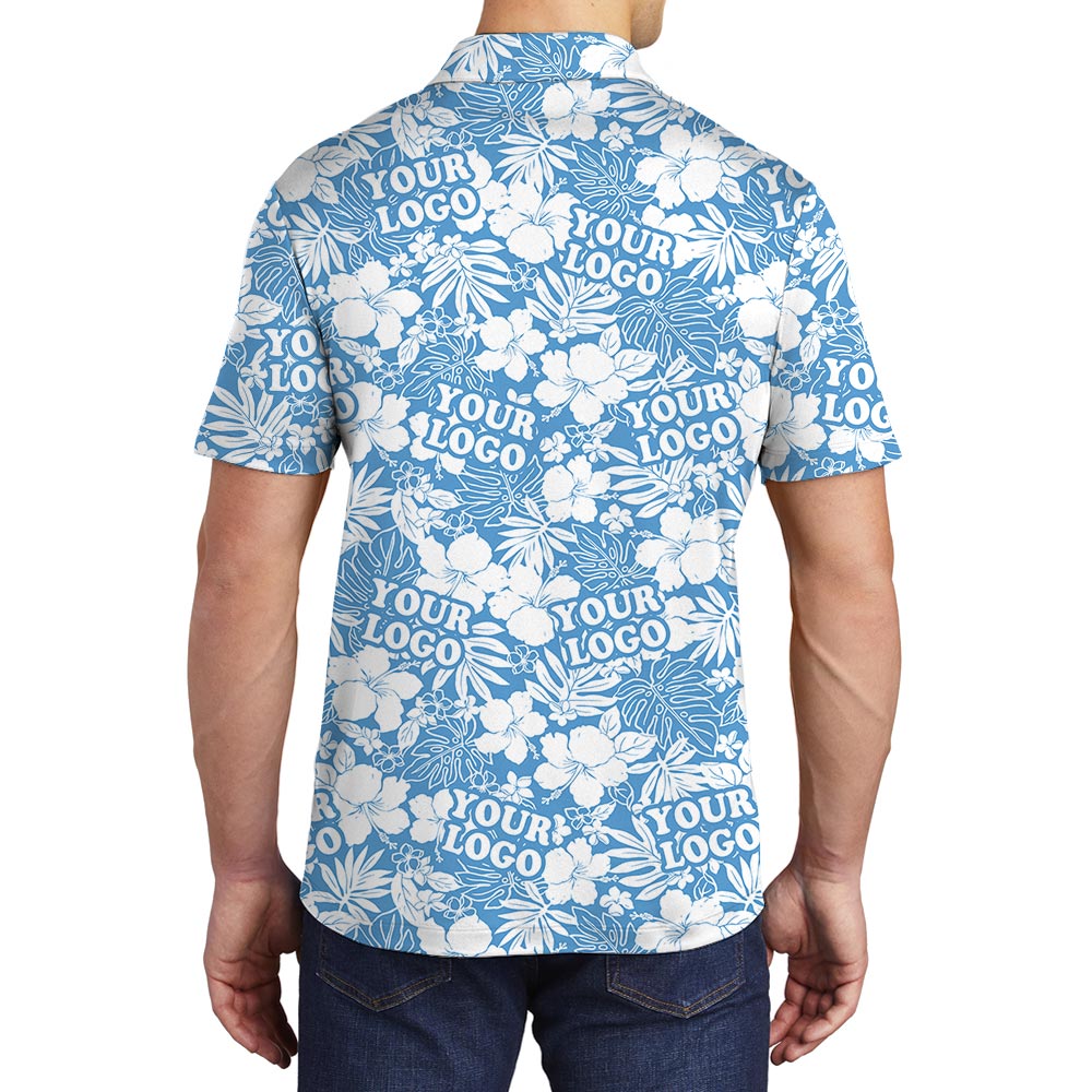 Blue Custom Men's Polo Golf Shirt With Logo