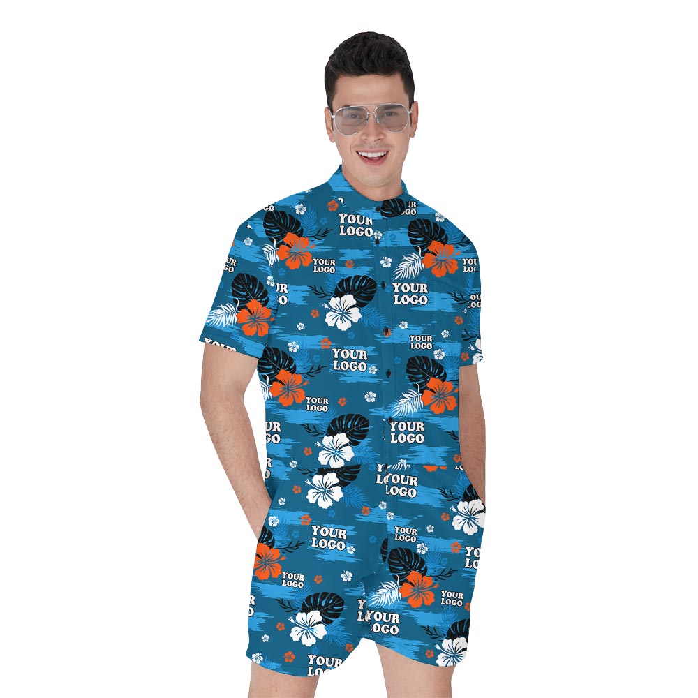 Blue Island Men's Romper With Custom Face - variant image 1