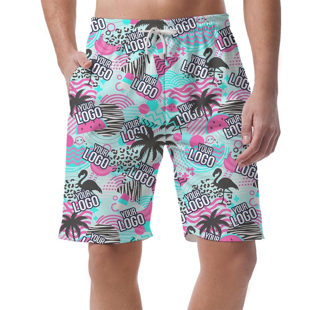 Custom Logo On Men's Hawaiian Shorts - variant image 1