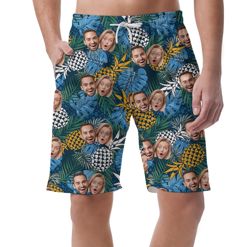 Personalized Men's Pineapple Tropical Shorts With Your Faces - variant image 1