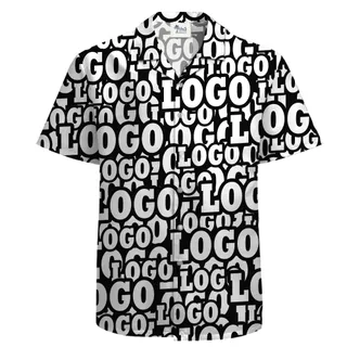 Custom Logo Company All Over Print Cotton Short Sleeve Shirt