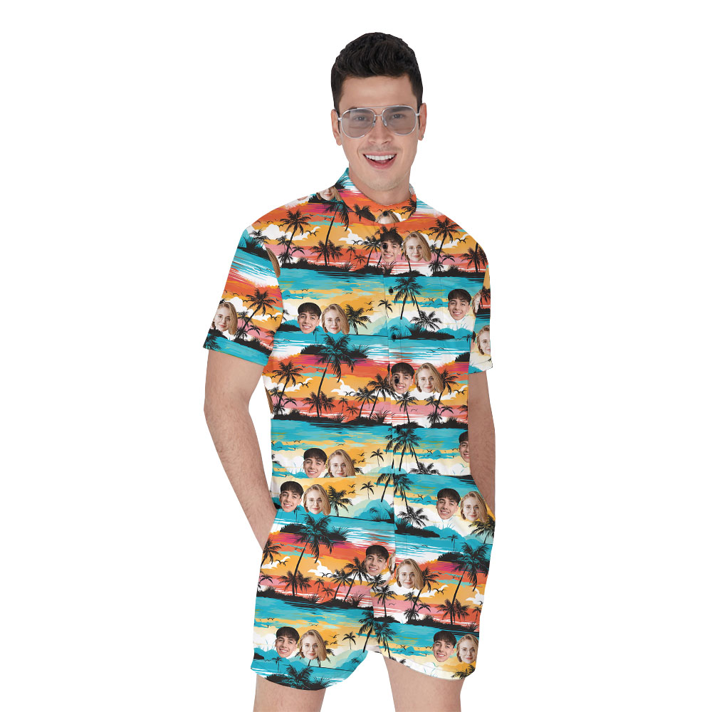 Custom Multiple Faces Aloha Romper For Male - variant image 1