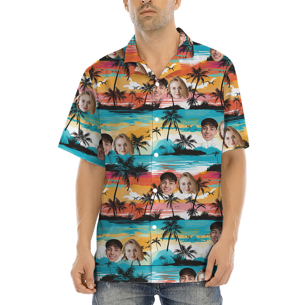 Beach Hawaiian Aloha Shirt With Custom Faces - variant image 1