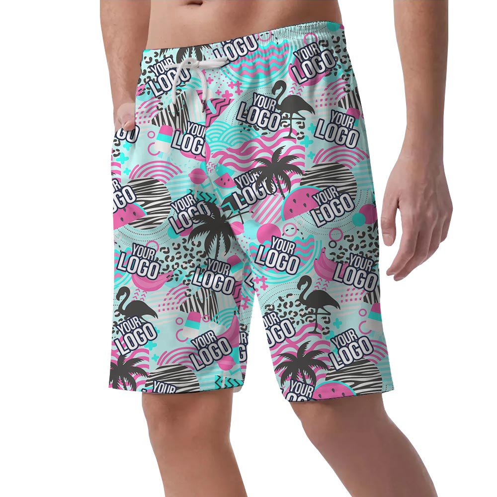 Custom Logo On Men's Hawaiian Shorts