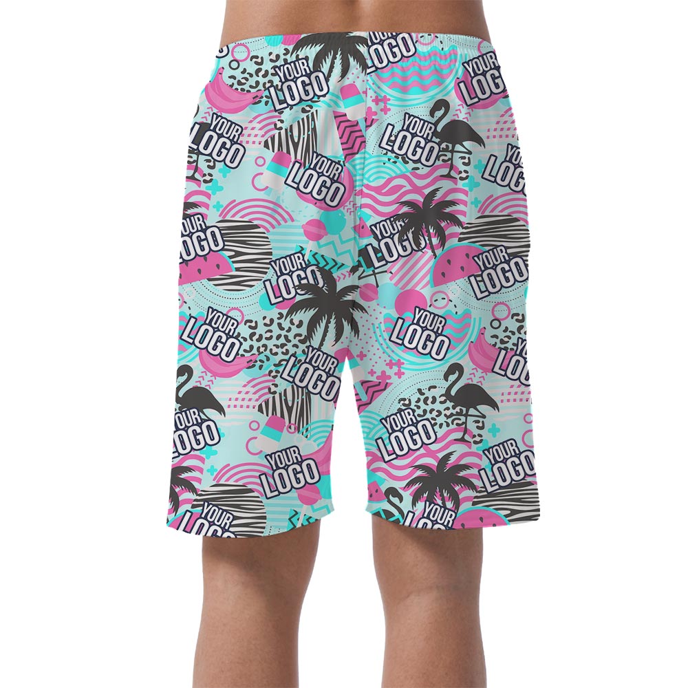 Custom Logo On Men's Hawaiian Shorts