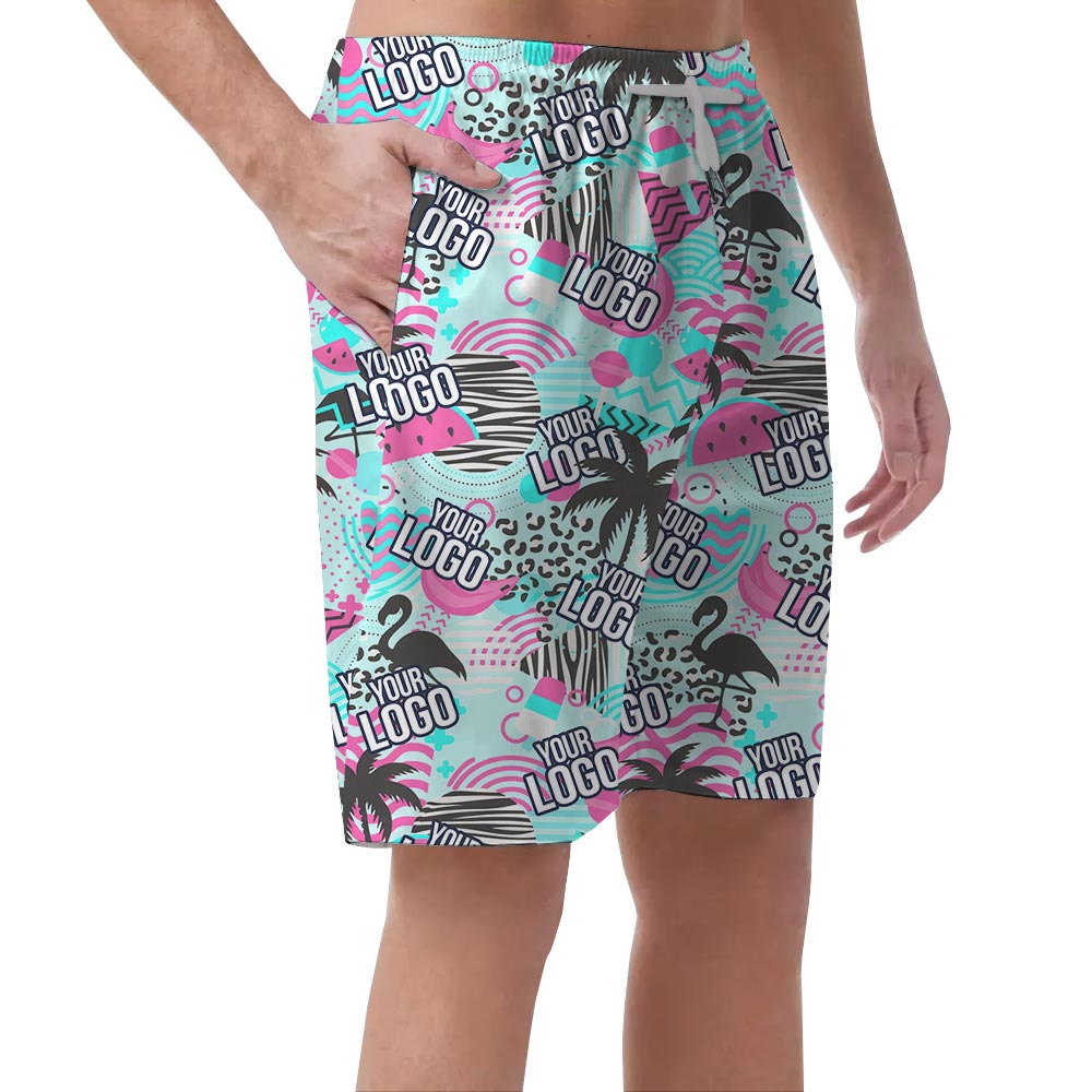 Custom Logo On Men's Hawaiian Shorts