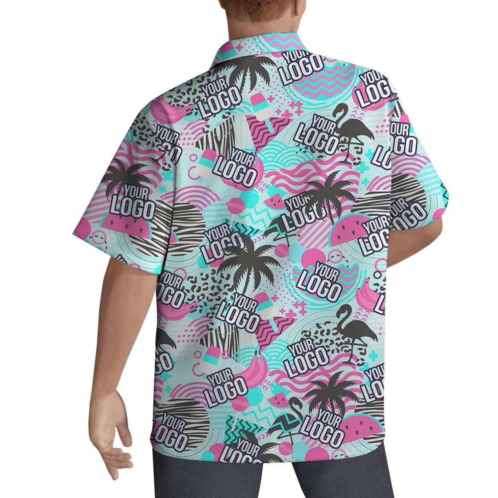 Personalized Logo Men's Hawaiian Shirt Short Sleeved