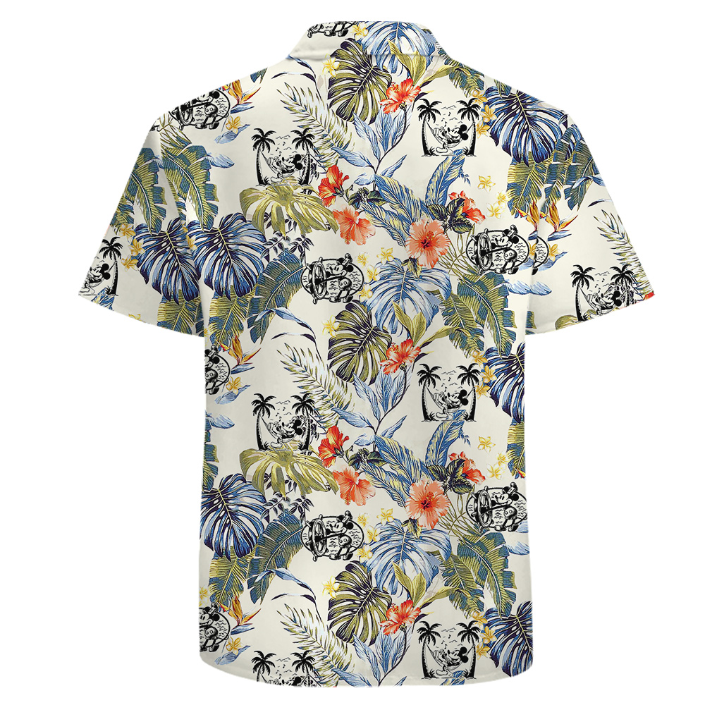 Tropical Short Sleeve Shirt with Mickey 1928 in Tropical Forest Pattern