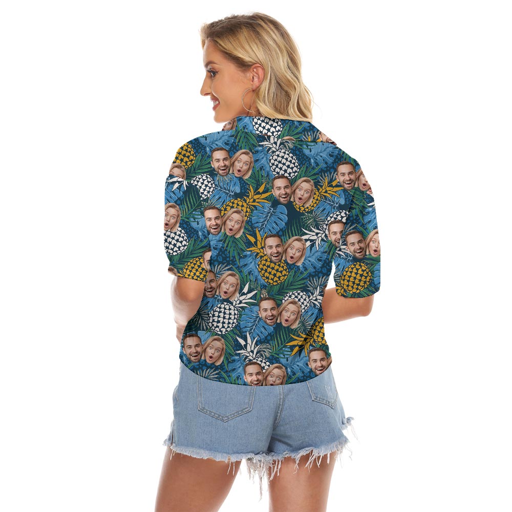 Custom Faces Pineapple Tropical Women's Crop Top