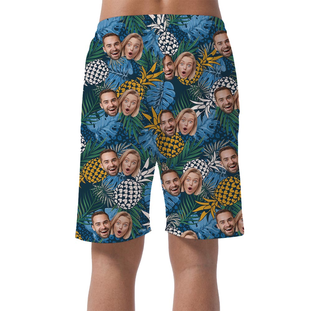 Personalized Men's Pineapple Tropical Shorts With Your Faces