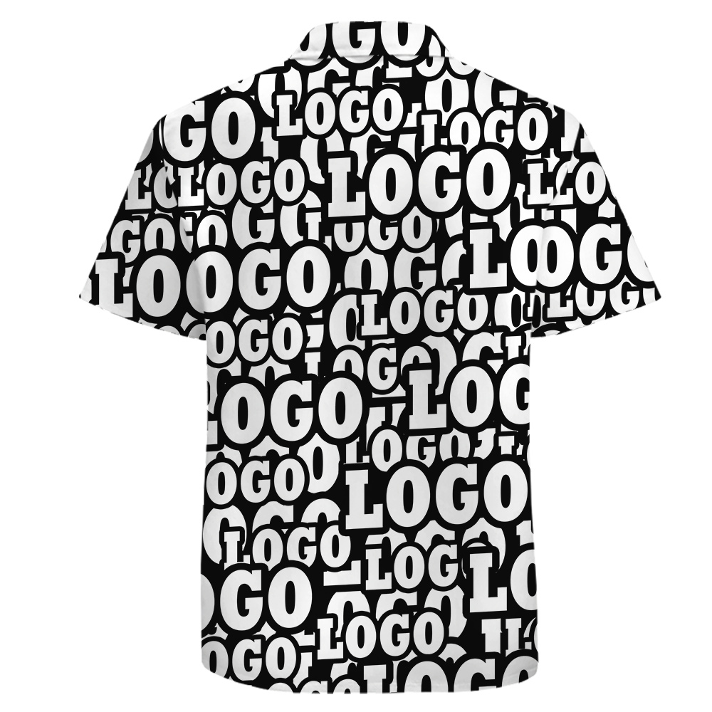 Custom Logo Company All Over Print Cotton Short Sleeve Shirt