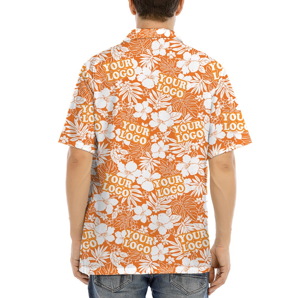 Orange Team Hawaiian Shirt With Custom Logo