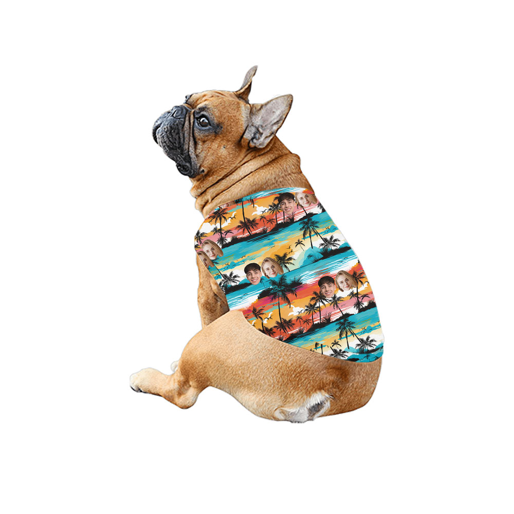 Custom Face Sunset Beach Matching Hawaiian Shirt