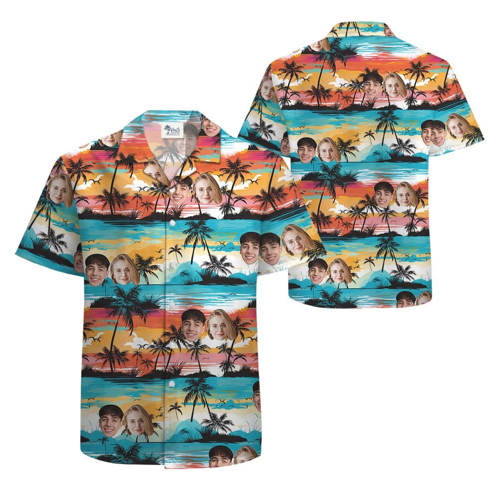Beach Hawaiian Aloha Shirt With Custom Faces