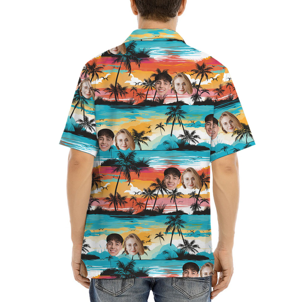 Beach Hawaiian Aloha Shirt With Custom Faces