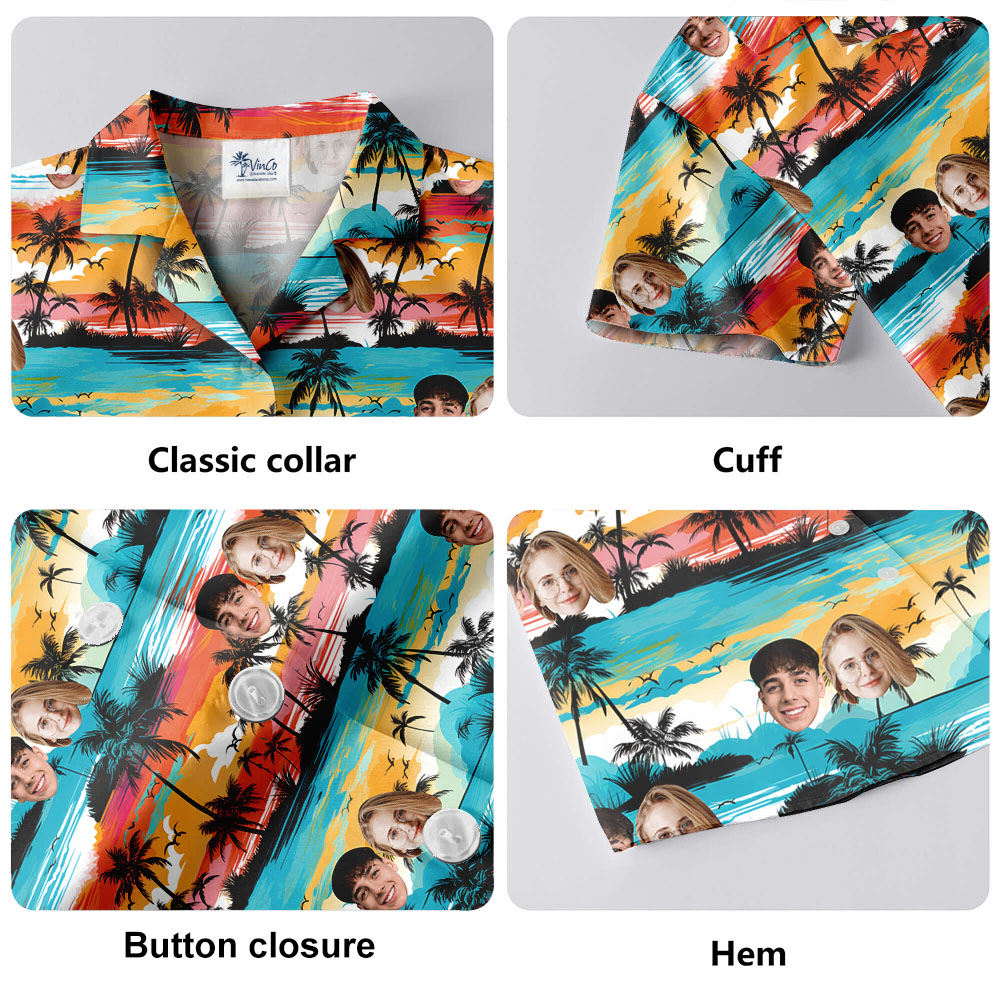 Beach Hawaiian Aloha Shirt With Custom Faces