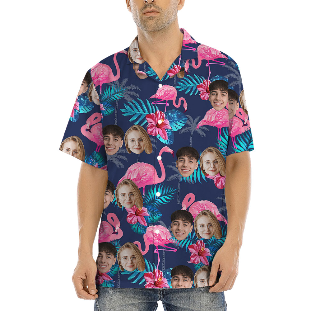 Flamingo Tropical Hawaiian Shirt With 1-4 Faces - variant image 1