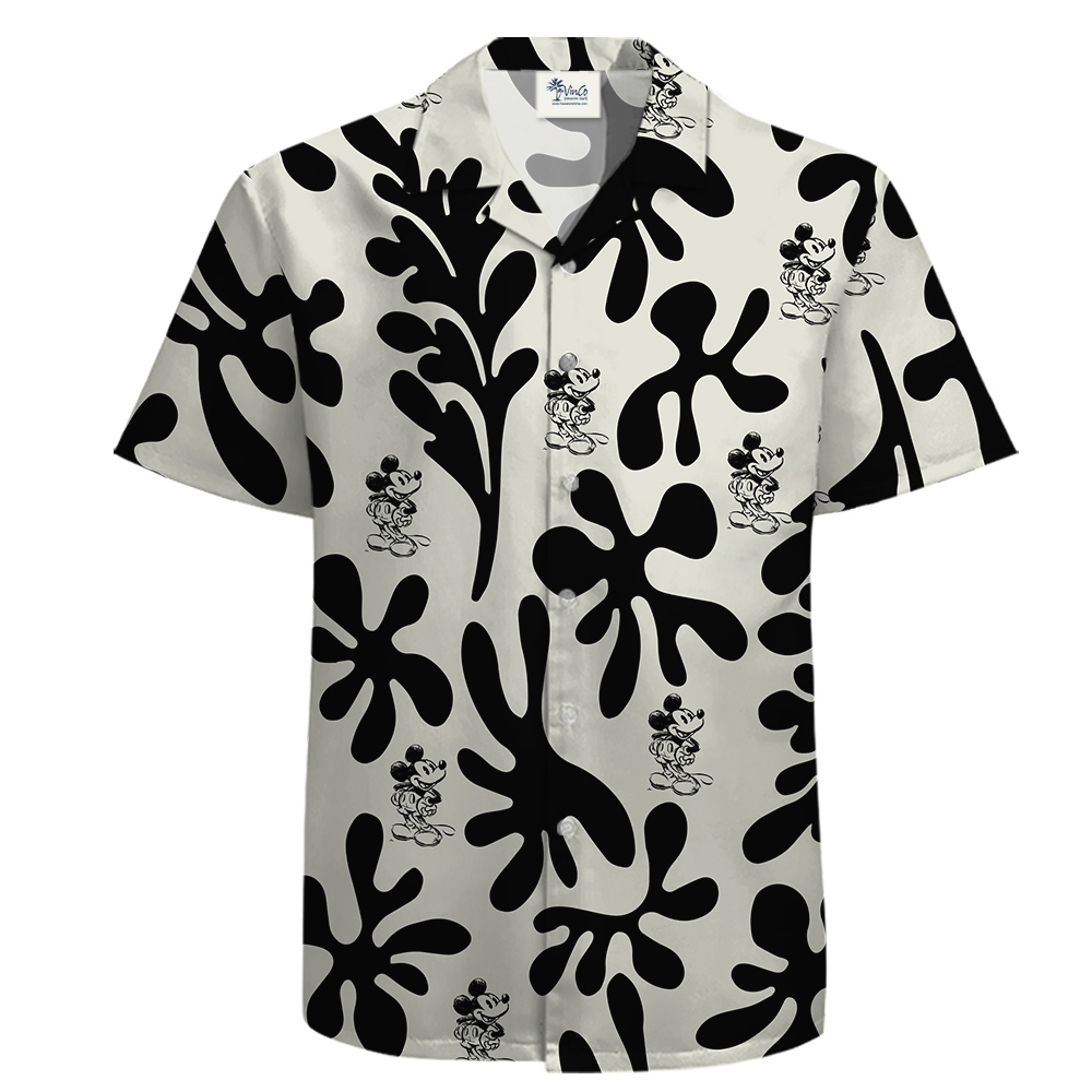 Mickey 1928 Edition Cotton Button Up Shirt Black and White - variant image 1