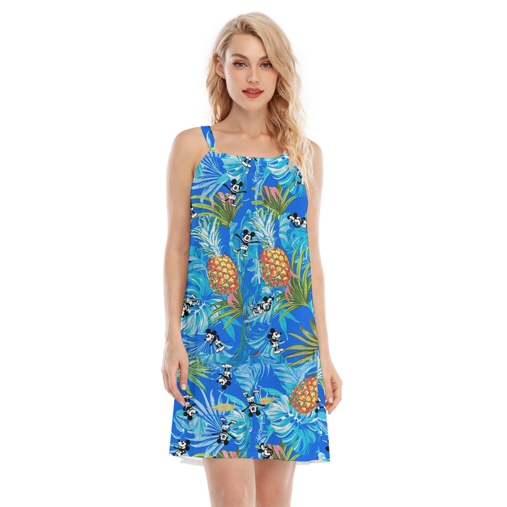 Steamboat Willie Mickey Tropical Pineapple Blue Cami Dress - variant image 1