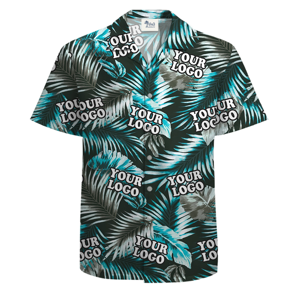 Custom Logo Short Sleeves 100 Cotton Hawaiian Shirt for Men - variant image 1