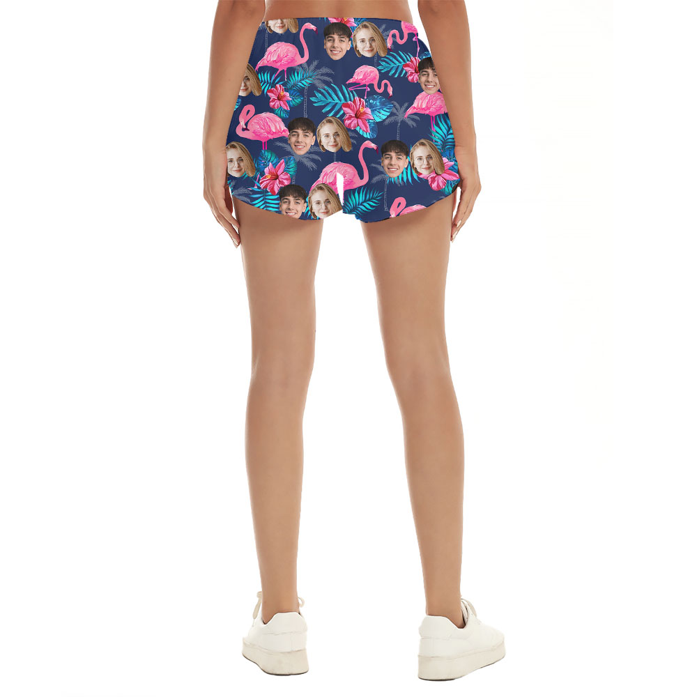 Custom Multiple Photos Flamingo Shorts For Women