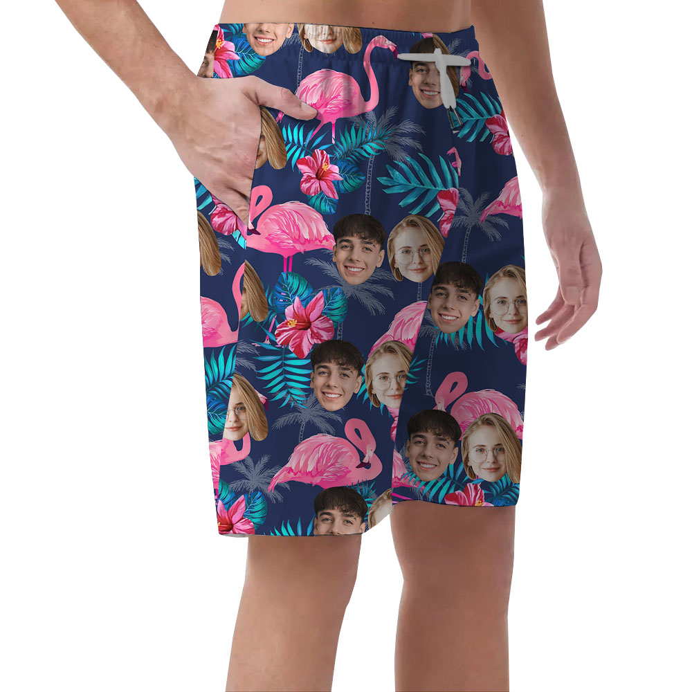 Custom Face Flamingo Shorts With Preview