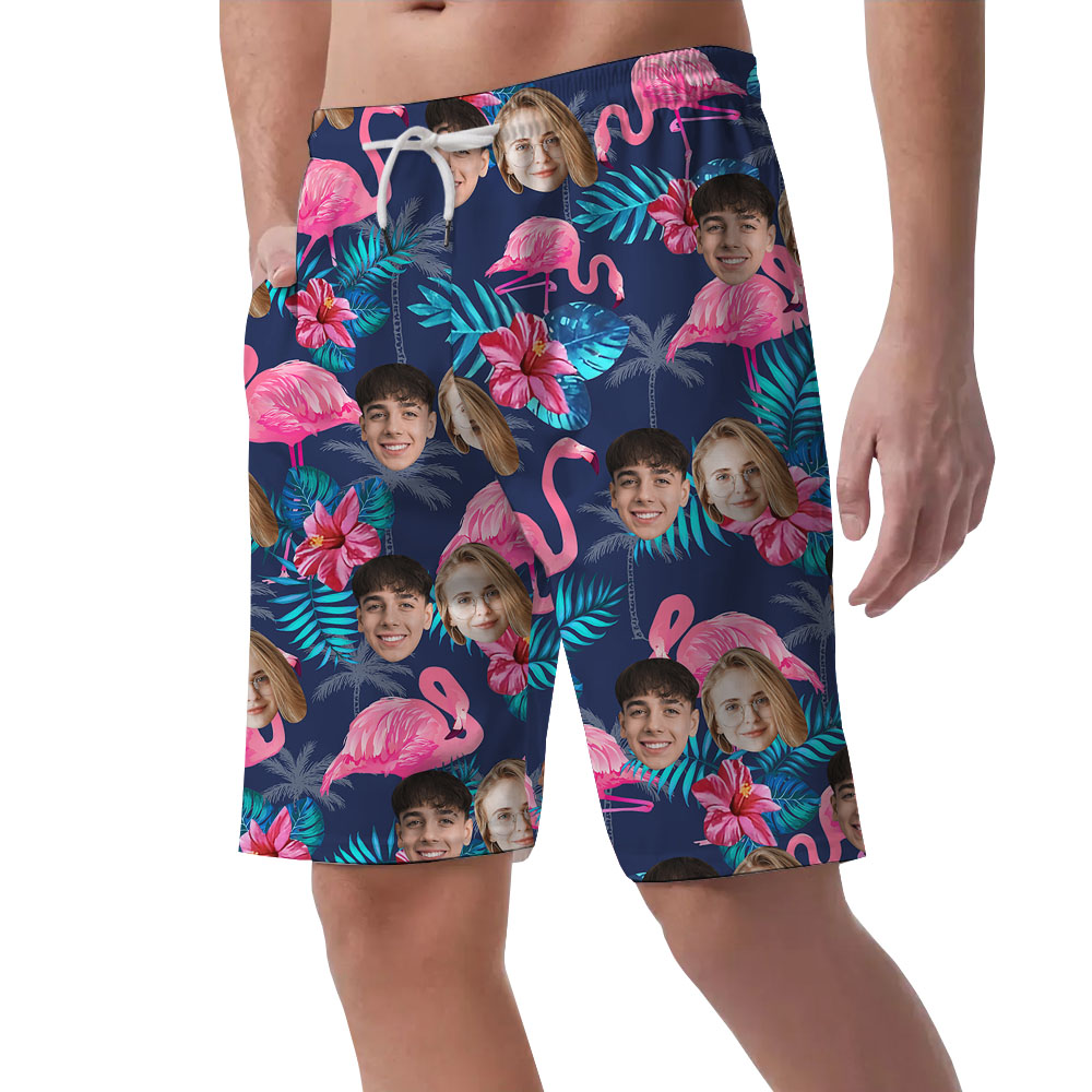 Custom Face Flamingo Shorts With Preview