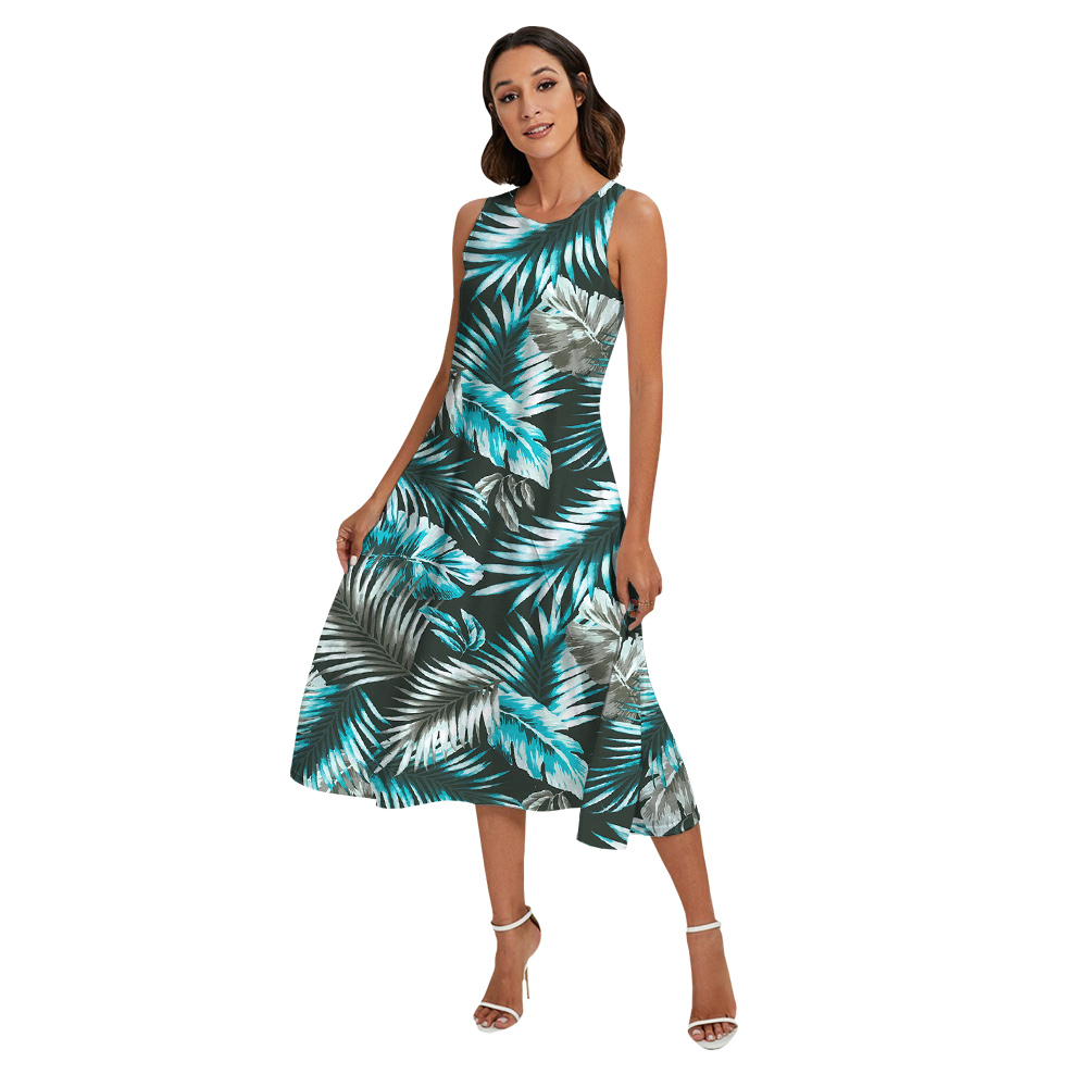 Matching Family and Pets Dark Leaves Tropical Outfits