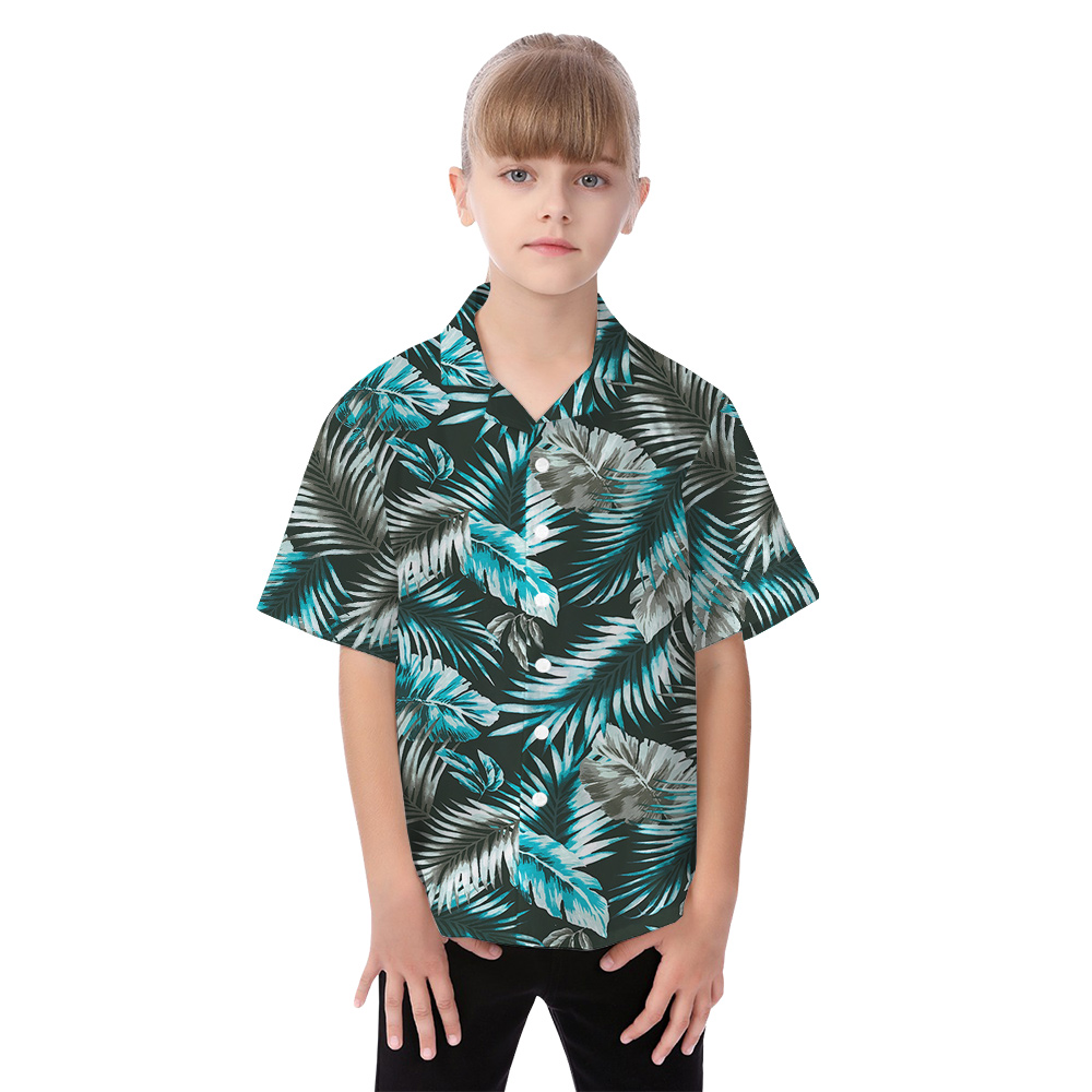Matching Family and Pets Dark Leaves Tropical Outfits