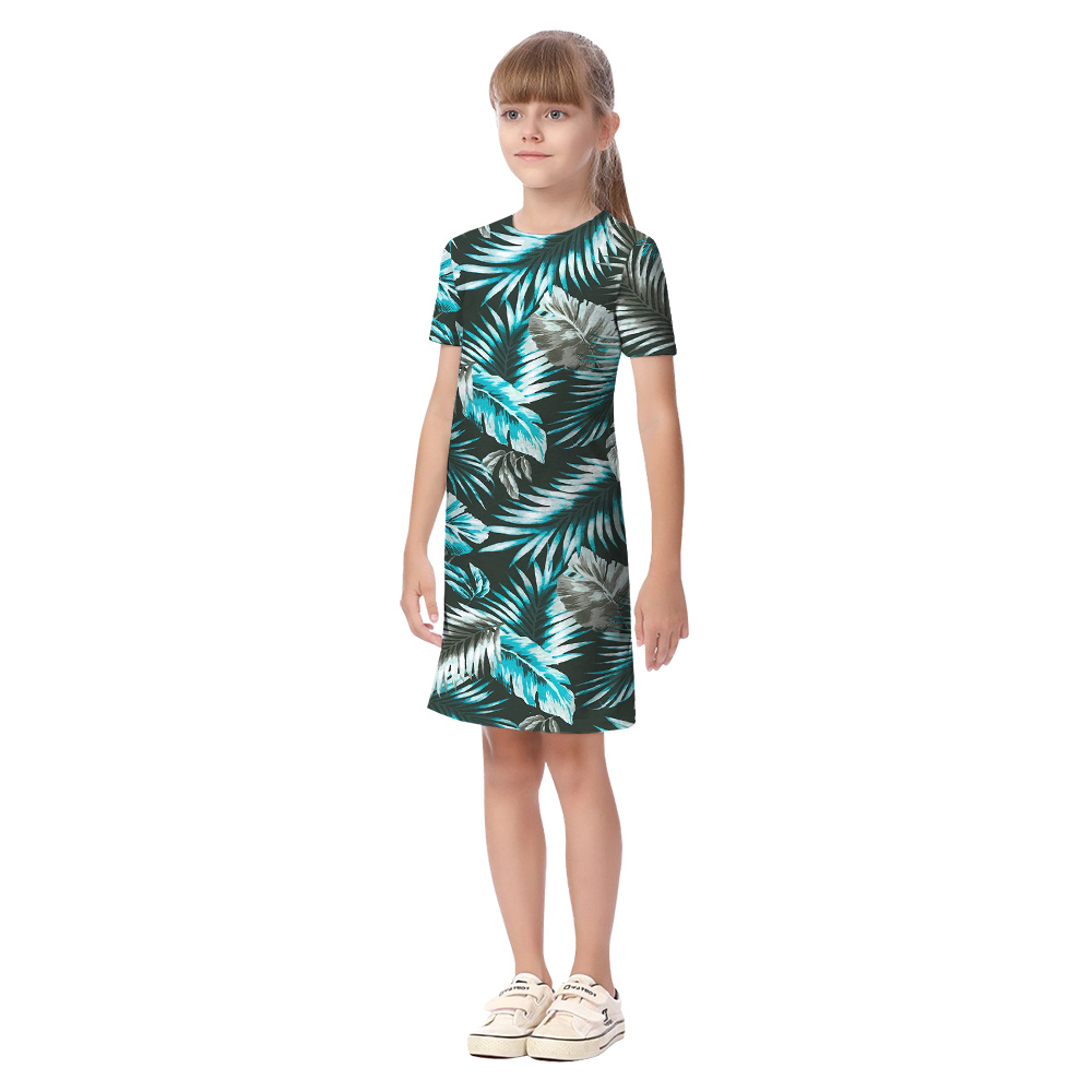 Matching Family and Pets Dark Leaves Tropical Outfits